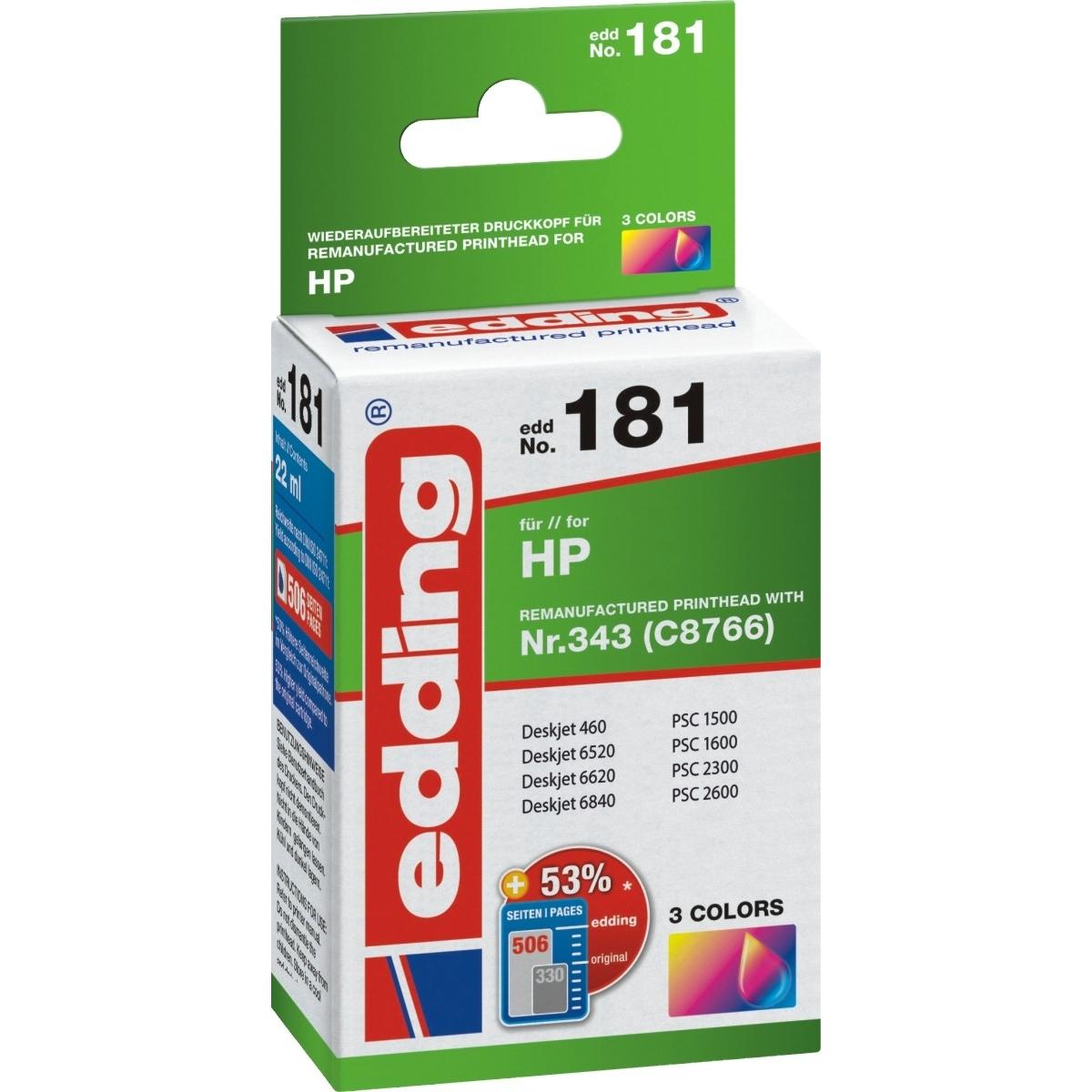 Edding, Druckerpatrone, TINTE ERSETZT HP NR.343 (M, C, Y)