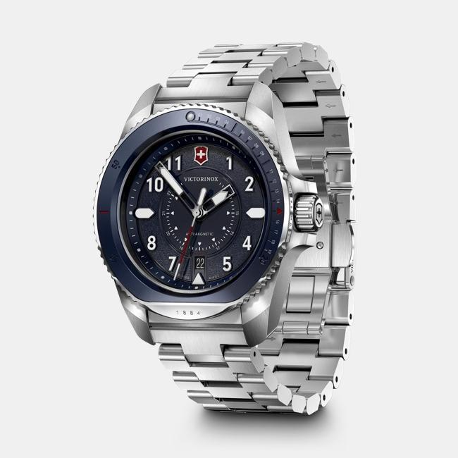 Produktbild Victorinox Journey 1884, Taucheruhr, Herrenuhr, 43 cm, Ziffernblatt blau, Edelstahl Armband silber (Taucheruhr, 43 mm)