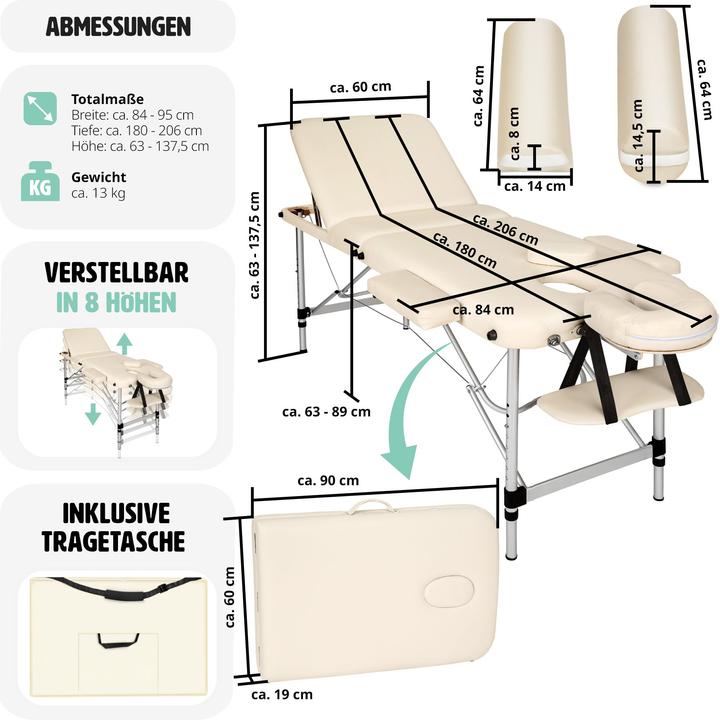 Actual product image tectake 3 Zonen Massageliege
