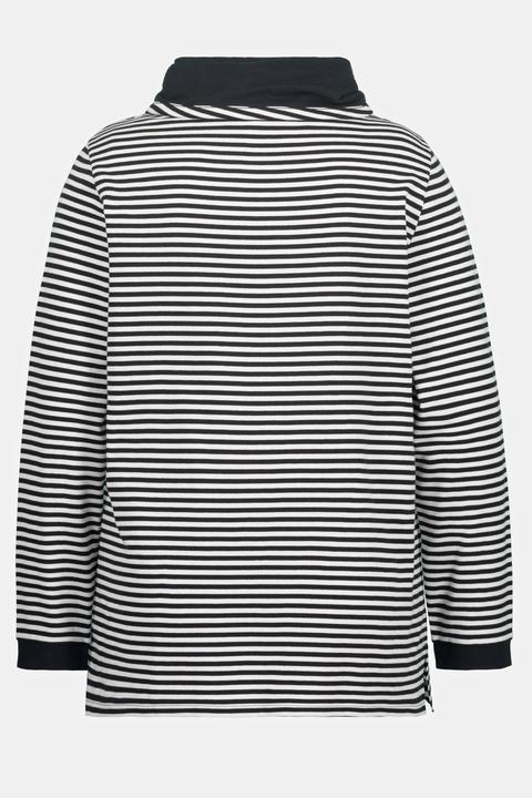 Produktbild Ulla Popken Sweatshirt, Ringel, Classic, Stehkragen, Langarm (54)