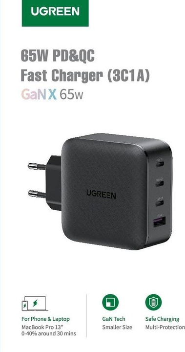 Actual product image Ugreen Quick charger (65 W)