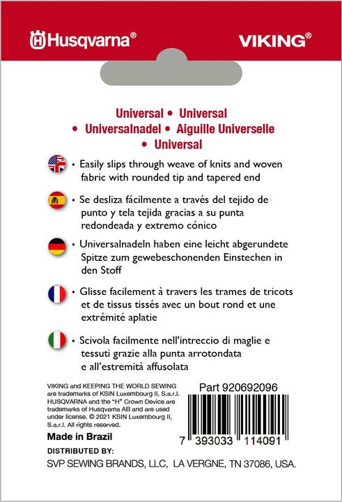 Produktbild Husqvarna Universalnadel Sortiment, 5 Nadeln