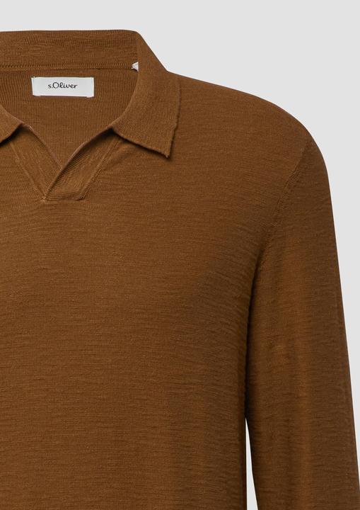 Produktbild s.Oliver Strickpullover Baumwoll-Strickpullover mit Polokragen (S)