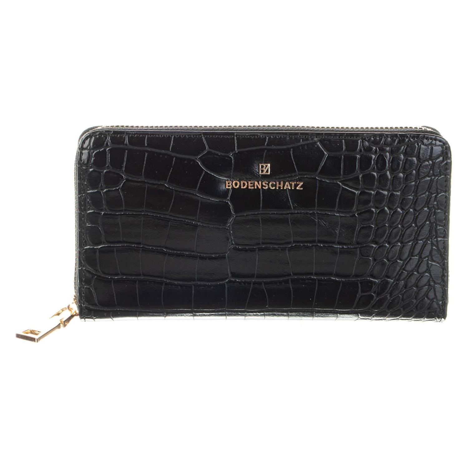 Bodenschatz, Damen, Portemonnaie, Zip Around Wallet, Schwarz
