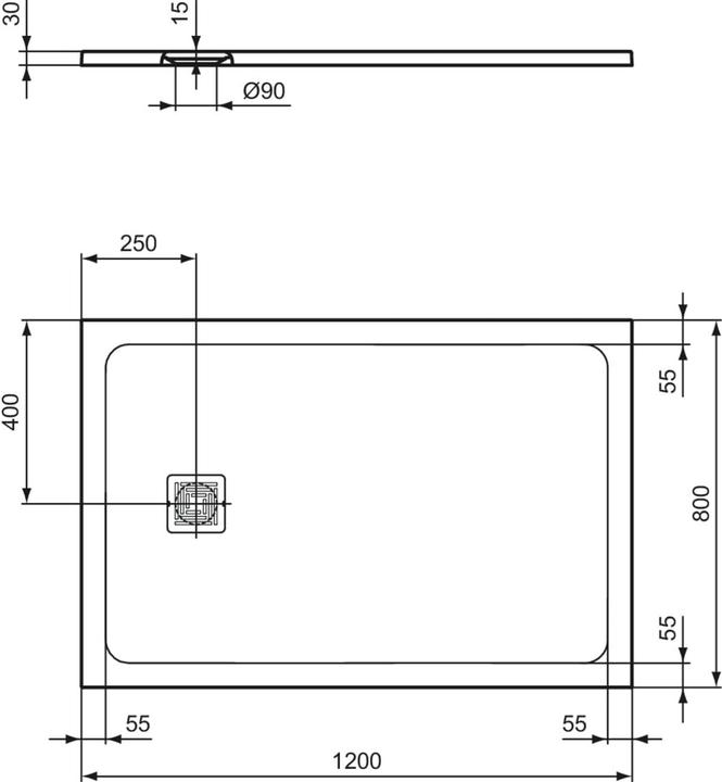 Immagine prodotto Ideal Standard Vasca doccia ultra piatta rettangolare in resina effetto pietra, antiscivolo e antibatterica