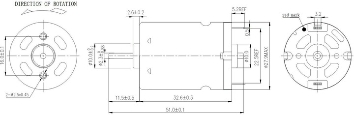 Produktbild Velleman Dc Motor 12Vdc 180Ma 11500Rpm (6-14Vcc)