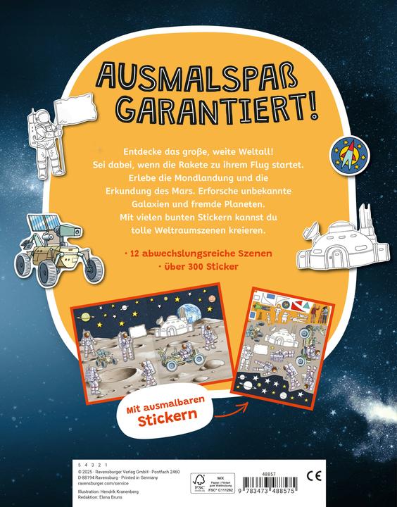 Actual product image Ravensburger Mein Ausmalstickerbuch: Weltraum
