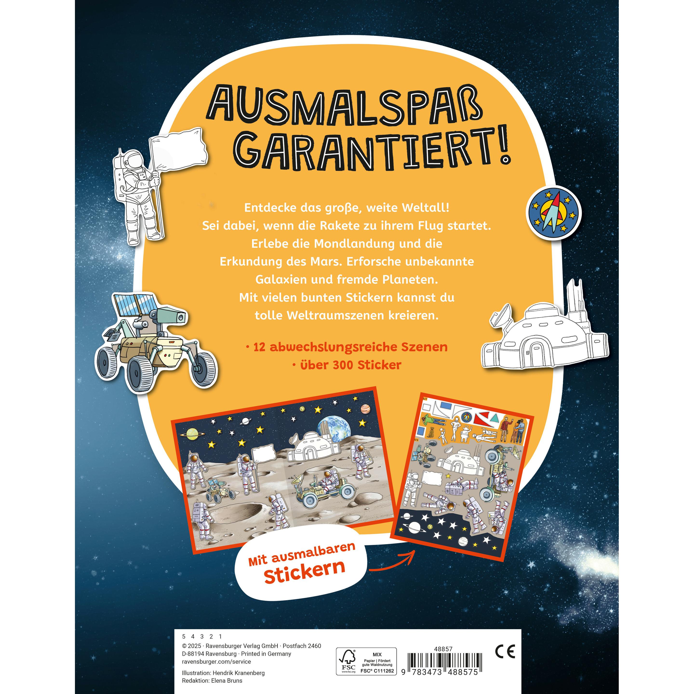 Thumbnail - Ravensburger, Sticker, Mein Ausmalstickerbuch: Weltraum