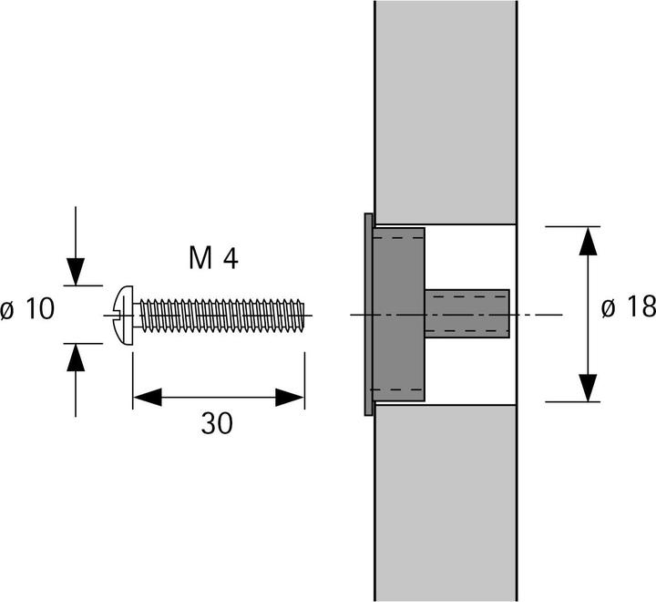 Actual product image Hettich Furniture knob type 474, nickel-plated, with silicone rings