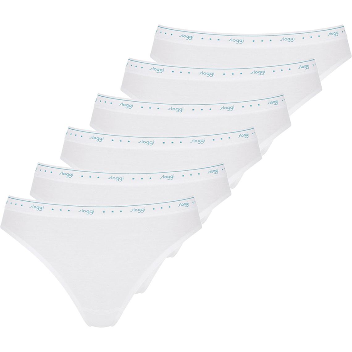Sloggi, Damen, Unterhosen, 6er Pack 24/7 100 Tai-Slip, Weiss, (48, 6er Pack)