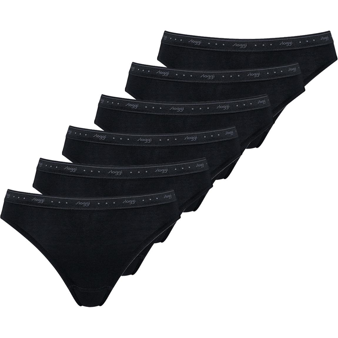 Sloggi, Damen, Unterhosen, 6er Pack 24/7 100 Tai-Slip, Schwarz, (42, 6er Pack)