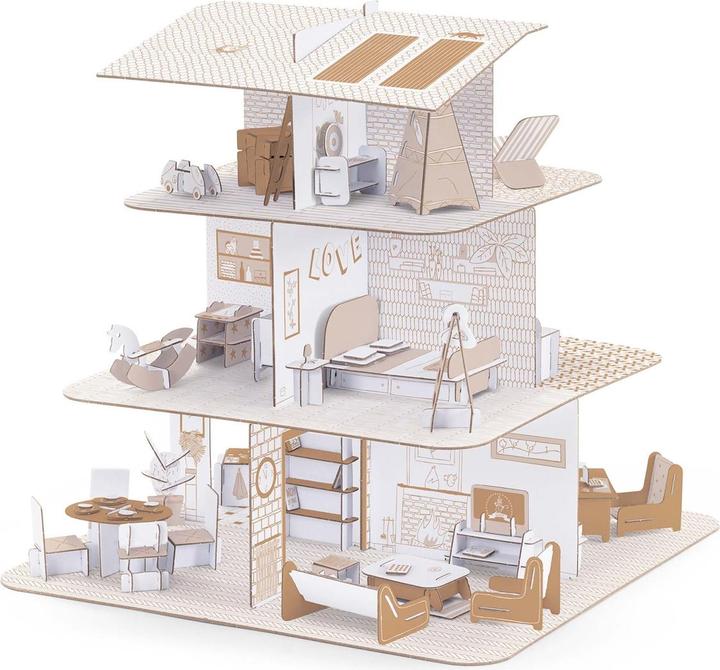 Actual product image Djeco 3D Building & Painting Set Doll House
