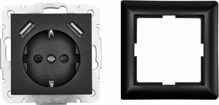 Actual product image LEDmaxx 2xUSB grounded socket 20 mA