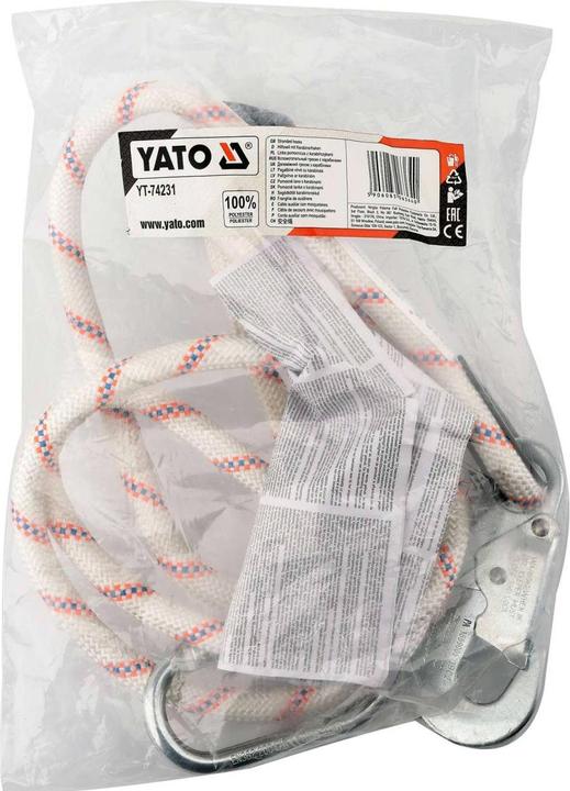 Actual product image Yato Professional holding rope 2 carabiners 1.2 - 2 metres for hip belts etc. YT-74231