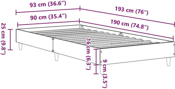 Produktbild vidaXL Massimiliano (90 x 190 cm)