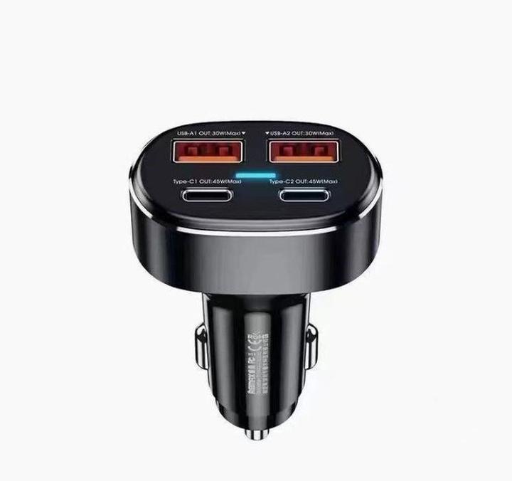 Actual product image Remax Car charger 2x USB, 2x USB-C RCC329, 75W (black)