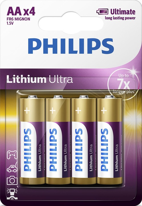 Actual product image Philips Lithium Ultra FR6LB4A - Battery 4 x AA type (4 pcs., AA)