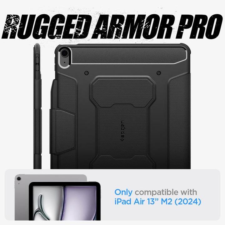Actual product image Spigen Rugged Armor Pro iPad Air 13-inch Case Black (Apple iPad Air 13 2024, Apple iPad Air 13 2025)