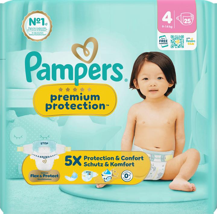 Actual product image Pampers Premium Protection Gr.4 Maxi 9-14kg Windeln Singlepack 25 Stück (Size 4, 25 pcs.)