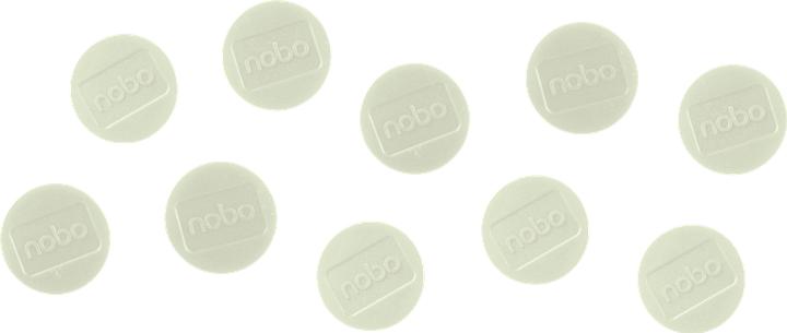 Actual product image Nobo Magnet round 38mm 1915308 white 10 pieces (10 x)