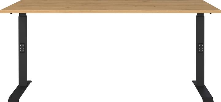 Produktbild Germania DOWNEY höhenverstellbarer Schreibtisch grandson-eiche rechteckig, C-Fuss-Gestell schwarz 160 (160 x 80 x 91 cm)
