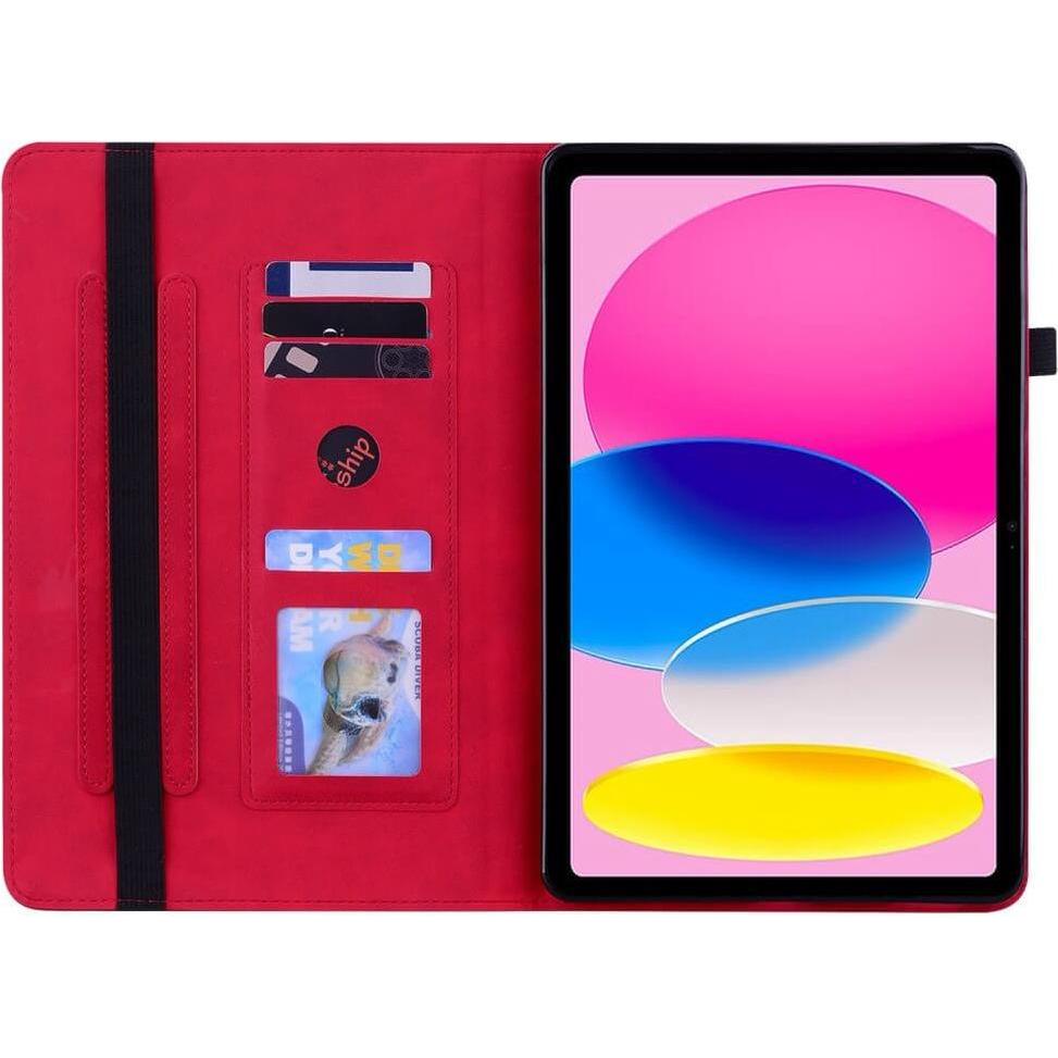 Cover-Discount iPad 2022 (10.Gen) - Schutzhüllle mit Zipper Tasche rot (iPad 2022 (10. Gen)), Tablet Hülle, Rot
