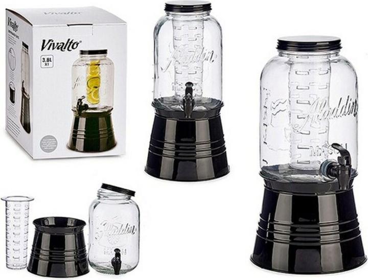 Immagine prodotto Vivalto brocca in vetro con rubinetto refrigerante 3800 ml (3.80 l)