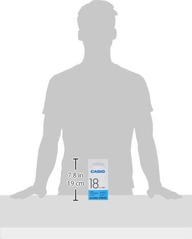 Actual product image Casio XR-18BU1 18mm black on blue, 8 metres (1.80 cm, Black, Blue)