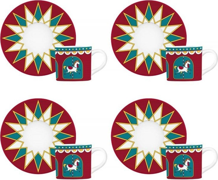 Immagine prodotto Bialetti Set di 4 tazze e piattini Winter Wonderland (80 ml, 4 x)