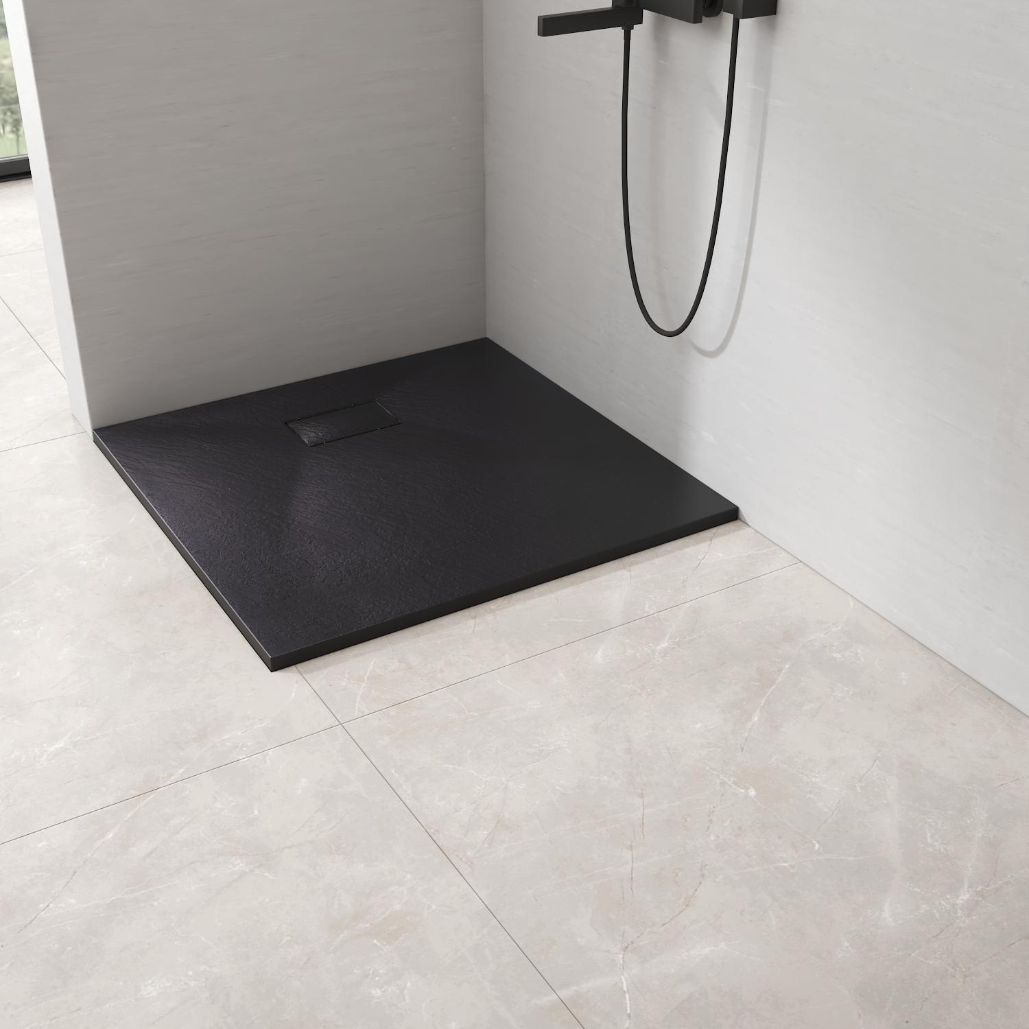 Thumbnail - Emke, Duschwanne, Duschwanne aus SMC, 90x90cm, Quadratisch, Pflegeleicht und Rutschhemmend, Einfache Installation