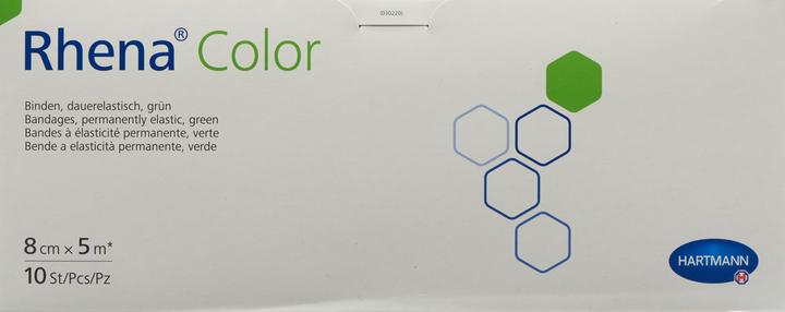 Actual product image Rhena Color Elastische Binden 8cmx5m grün offen