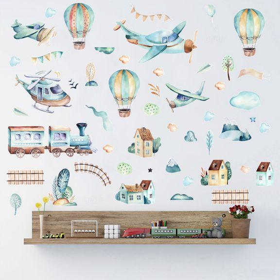 Image du produit Konjac Sponge ROOM Decor SIPO-WS63024 NAKLEJKI NA ŚCIANĘ SAMOLOTY BALONY