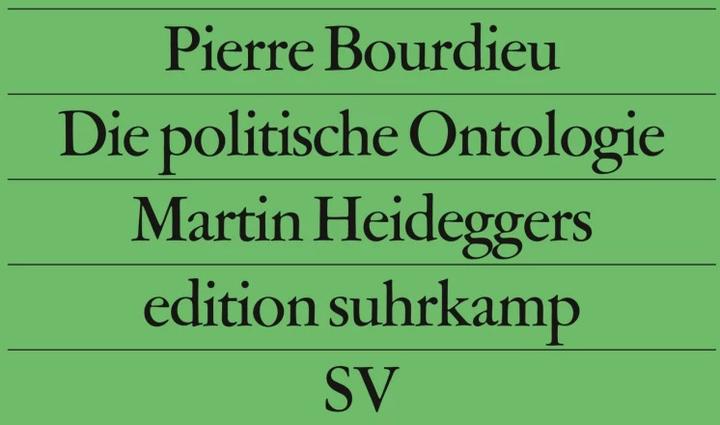 Produktbild Die politische Ontologie Martin Heideggers (Deutsch, Pierre Bourdieu, 1988)