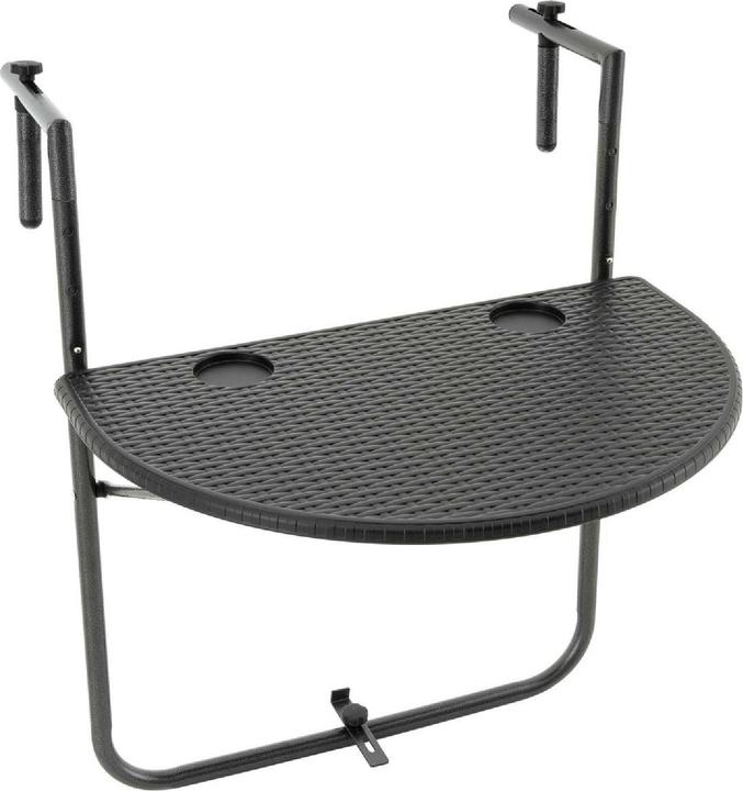 Produktbild VCM Balkonhängetisch Balkontisch Wandklapptisch Hängetisch stabil 59x40 cm schwarz (59 x 59 x 83 cm)