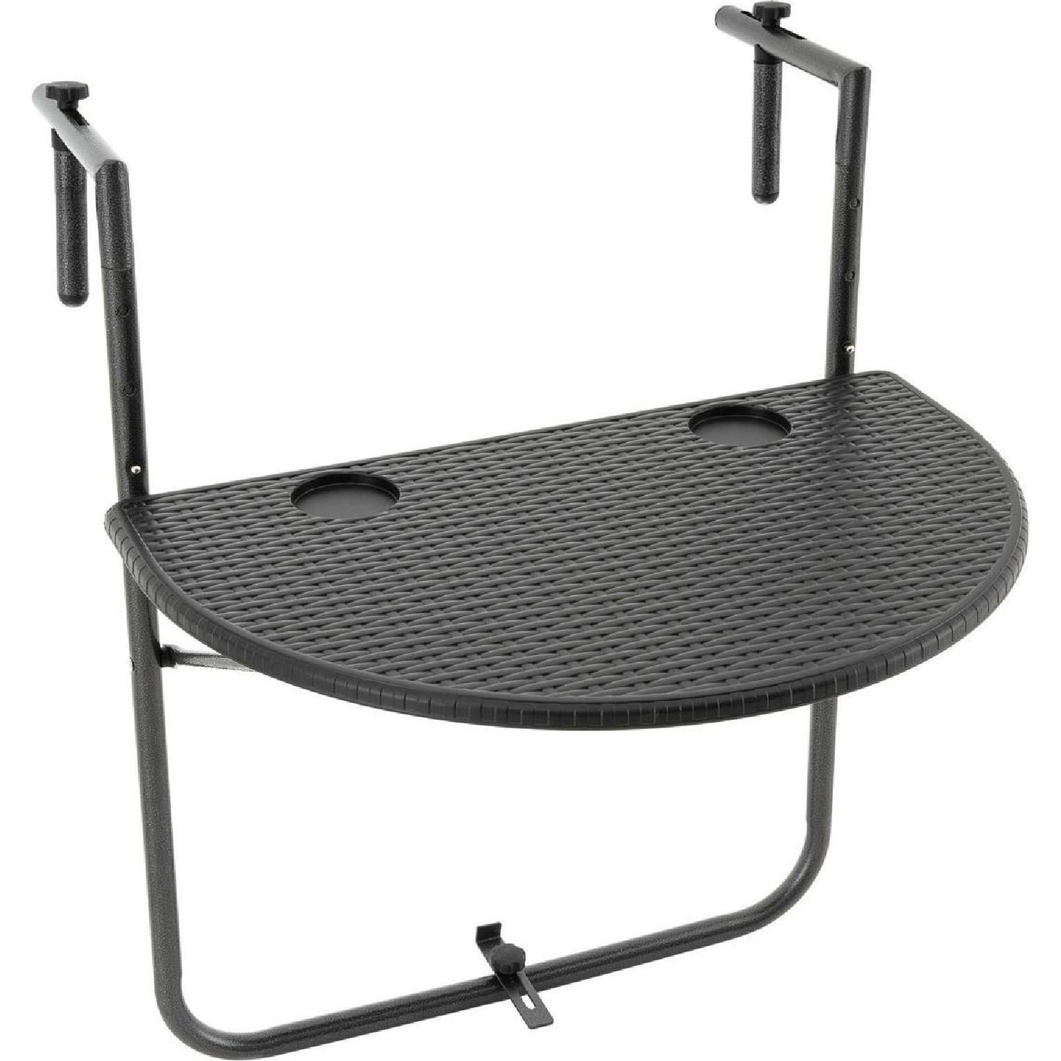 VCM, Gartentisch + Balkontisch, Balkonhängetisch Balkontisch Wandklapptisch Hängetisch stabil 59x40 cm schwarz (59 cm)