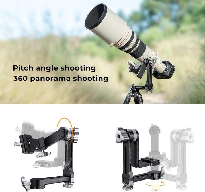 Actual product image K&F Concept Heavy Duty 360° Panoramic Gimbal Head with Quick Release Plate for DSLR Cameras