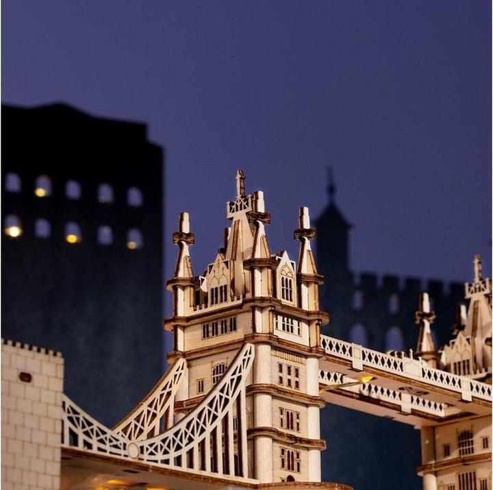 Actual product image Robotime Wooden Model Puzzle 3D Tower Bridge (113 pieces)