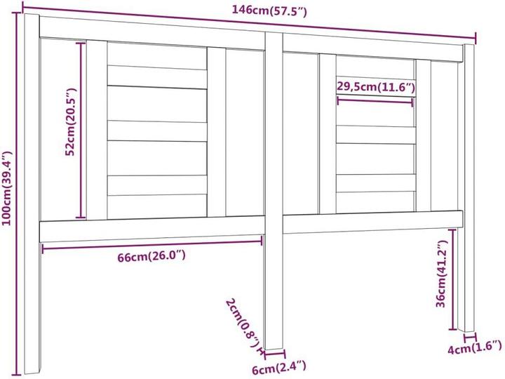 Image du produit vidaXL Kopfteil (146 x 4 x 100 cm)