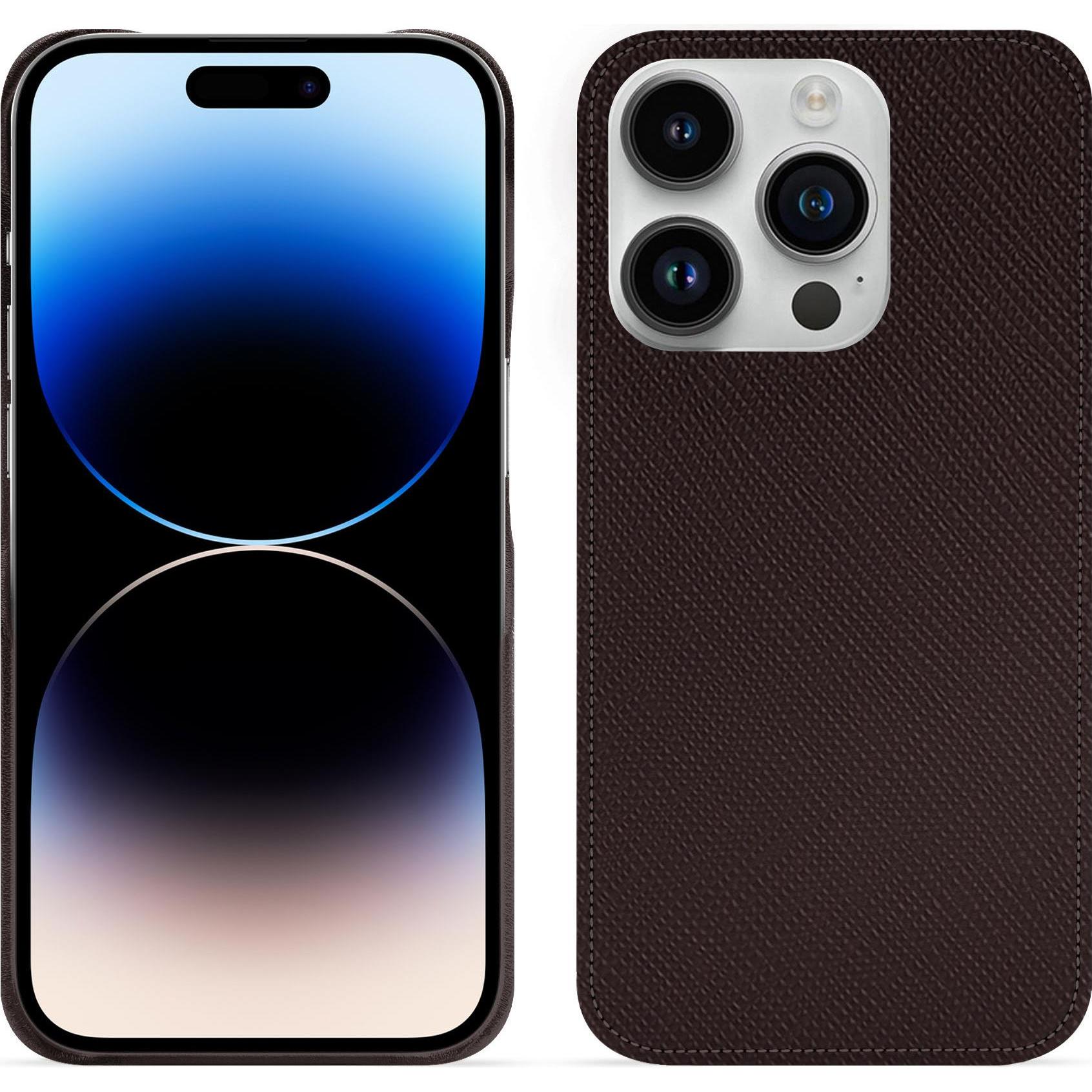 Noreve Lederschutzhülle (Apple iPhone 15 Pro), Smartphone Hülle, Braun