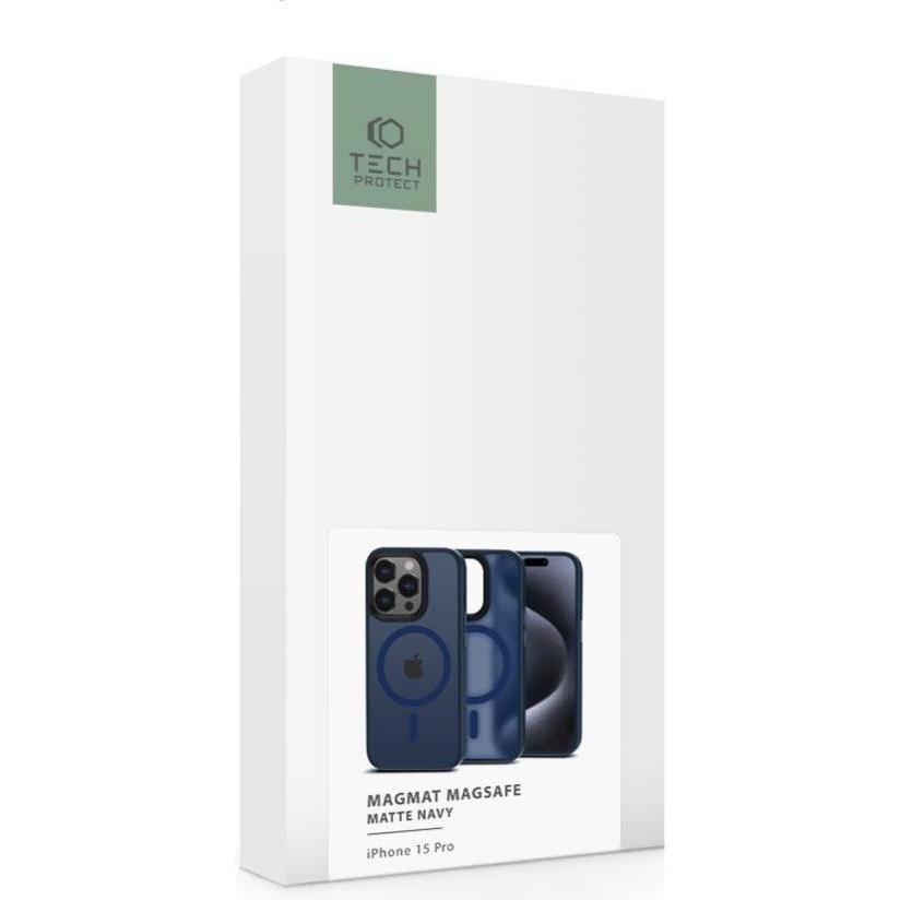 Thumbnail - Tech-Protect MagMat MagSafe case for iPhone 15 Pro - navy blue matte (Apple iPhone 15 Pro), Smartphone Hülle, Blau