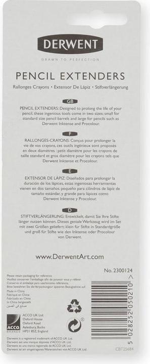 Actual product image Derwent Pencil extender, for 7 and 8 mm diameter, 2-part (2 x)