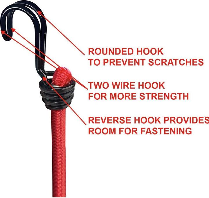 Actual product image Master Lock Rubber tension rope set 25 cm x 4 mm, 4 pieces