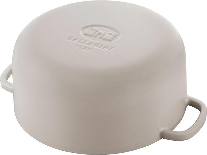 Actual product image Ballarini Cocotte BELLAMONTE 20 cm round 2.5 litre cast iron roaster white (20 cm, Casserole + Stewpot, Cast iron)