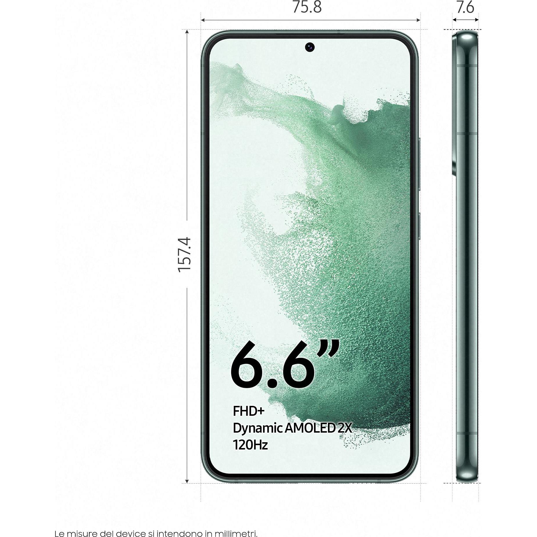 Samsung Galaxy S22+ (128 GB, Green, 6.60", Dual SIM, 5G), Smartphone, Grün