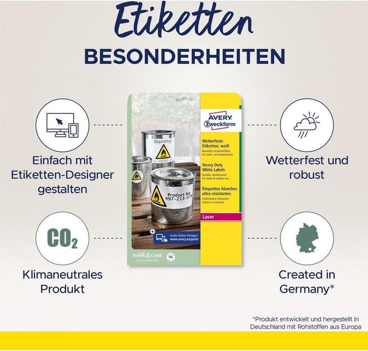 Produktbild Avery wetterfeste Etiketten