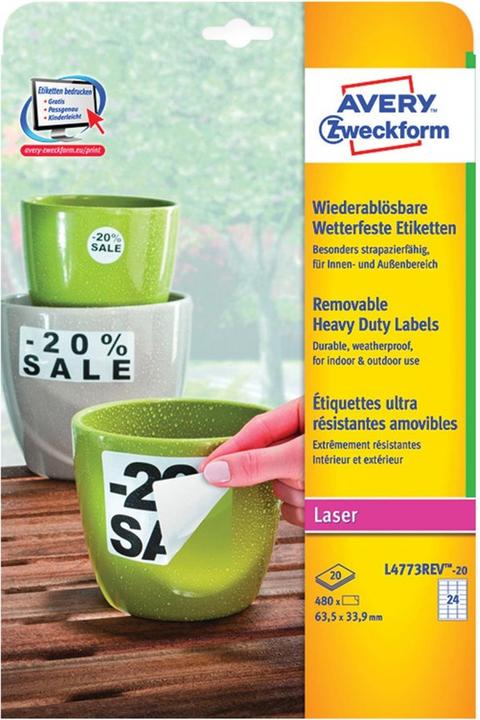 Actual product image Avery Weatherproof labels