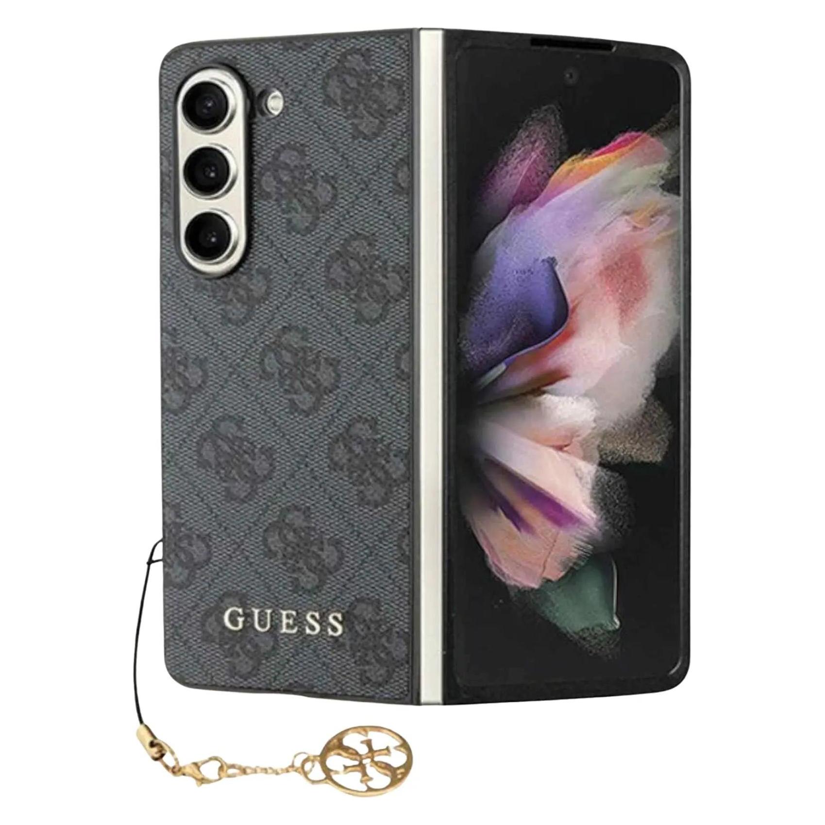Guess 4G Bedels Hoesje Voor F946B Samsung Galaxy Z Fold5 - Grijs (Samsung Galaxy Z Fold5), Smartphonehoes, Grijs