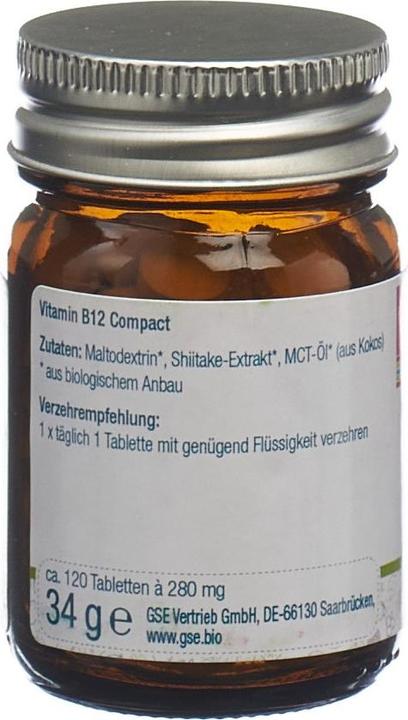 Actual product image GSE Vitamins B12 Compact bio cpr (120 Piece, Pills, 123 g)