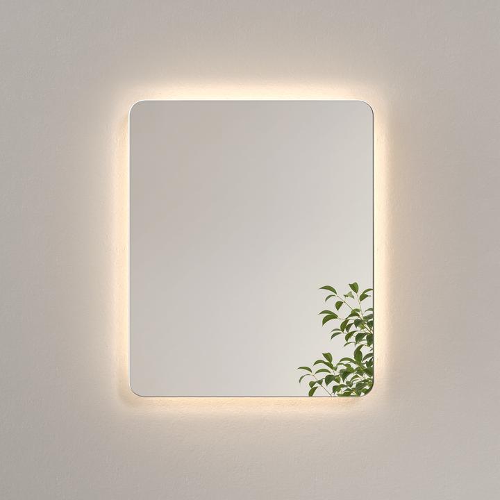 Emke Bathroom Mirror With Lighting 60*50cm,Fog-Free, 3000K/6500K,Bouton Switch