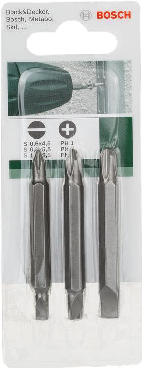 Actual product image Bosch Zubehör 3tlg. Doppelklingen-Set für Phillips-Kreuzschlitzschrauben und Längsschlitzschrauben (PH, S) (Cross Phillips PH)